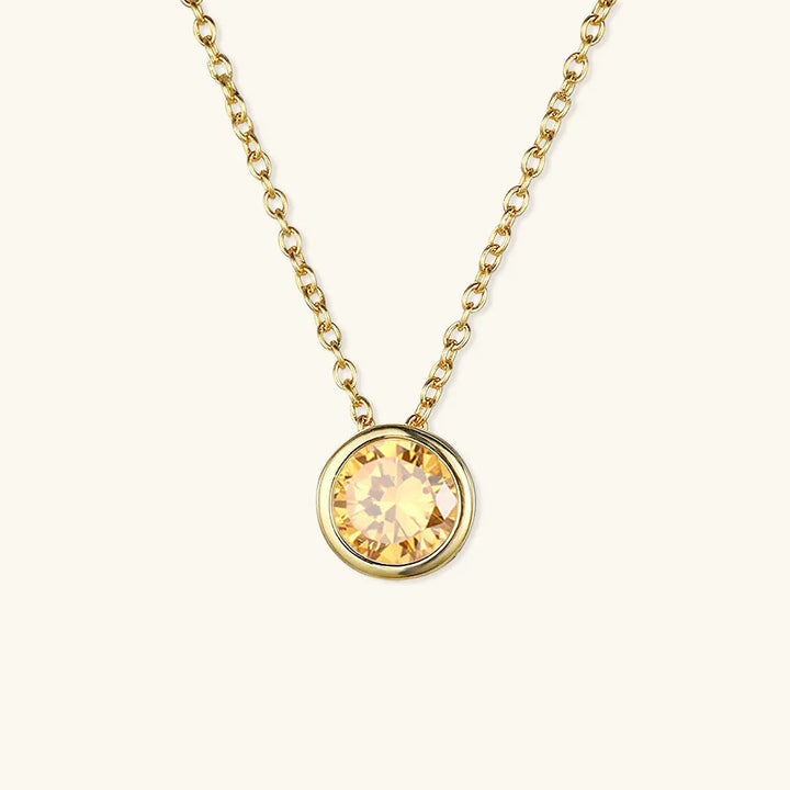 Gold-Plated Crystal Pendant Necklace Jewelry Set