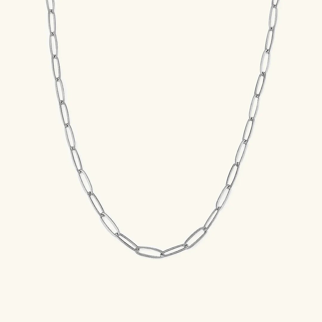 Gold-Tone Elongated Link Chain Necklace