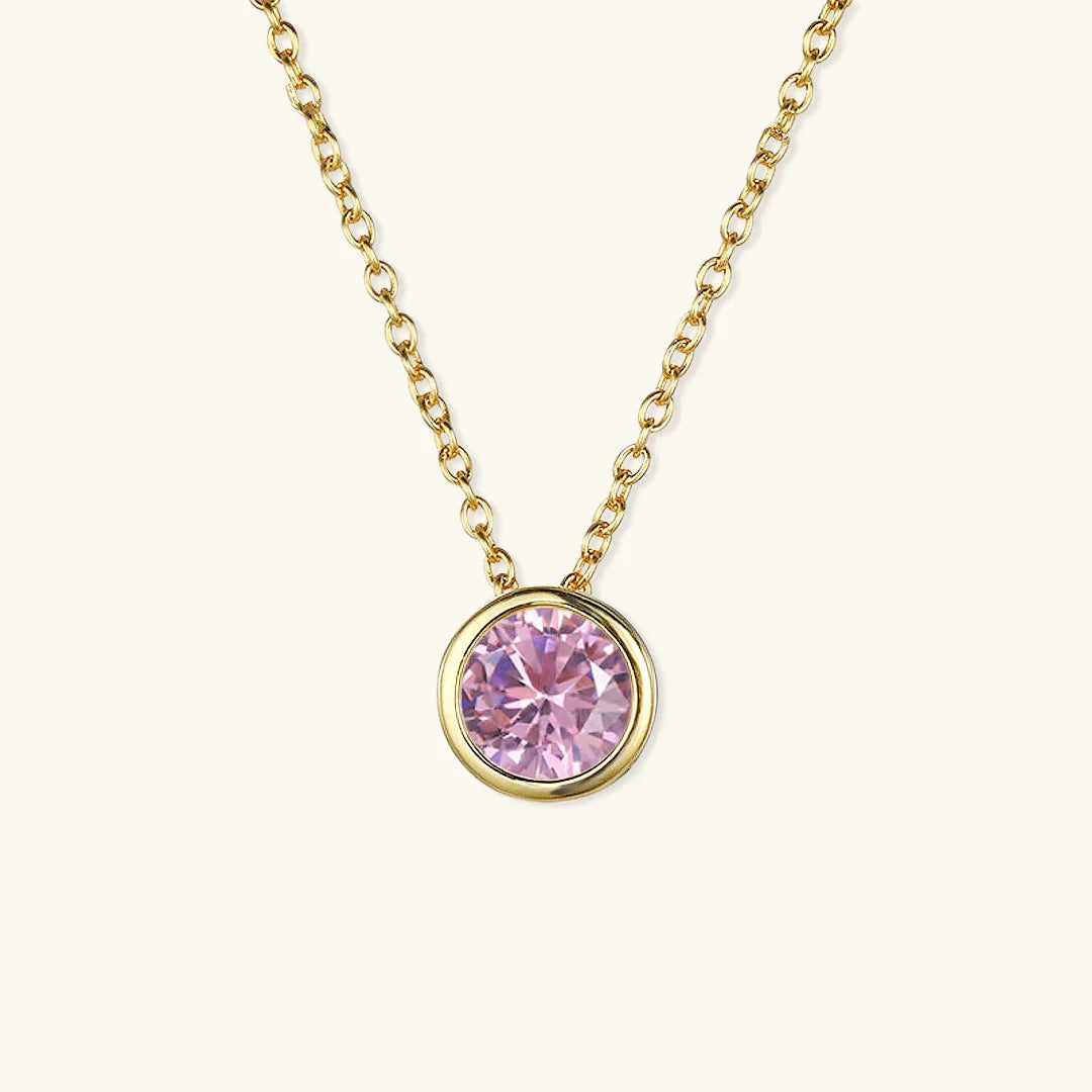 Gold-Plated Crystal Pendant Necklace Jewelry Set