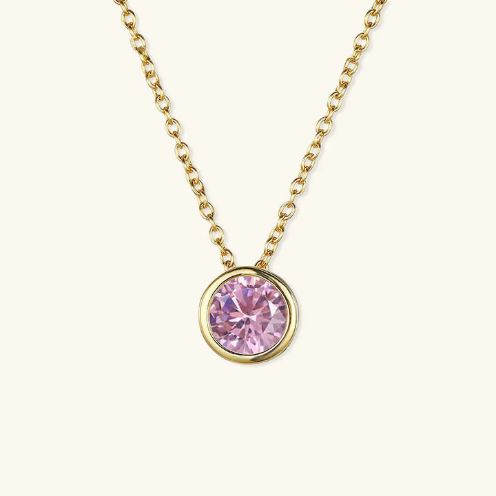 Gold-Plated Crystal Pendant Necklace Jewelry Set