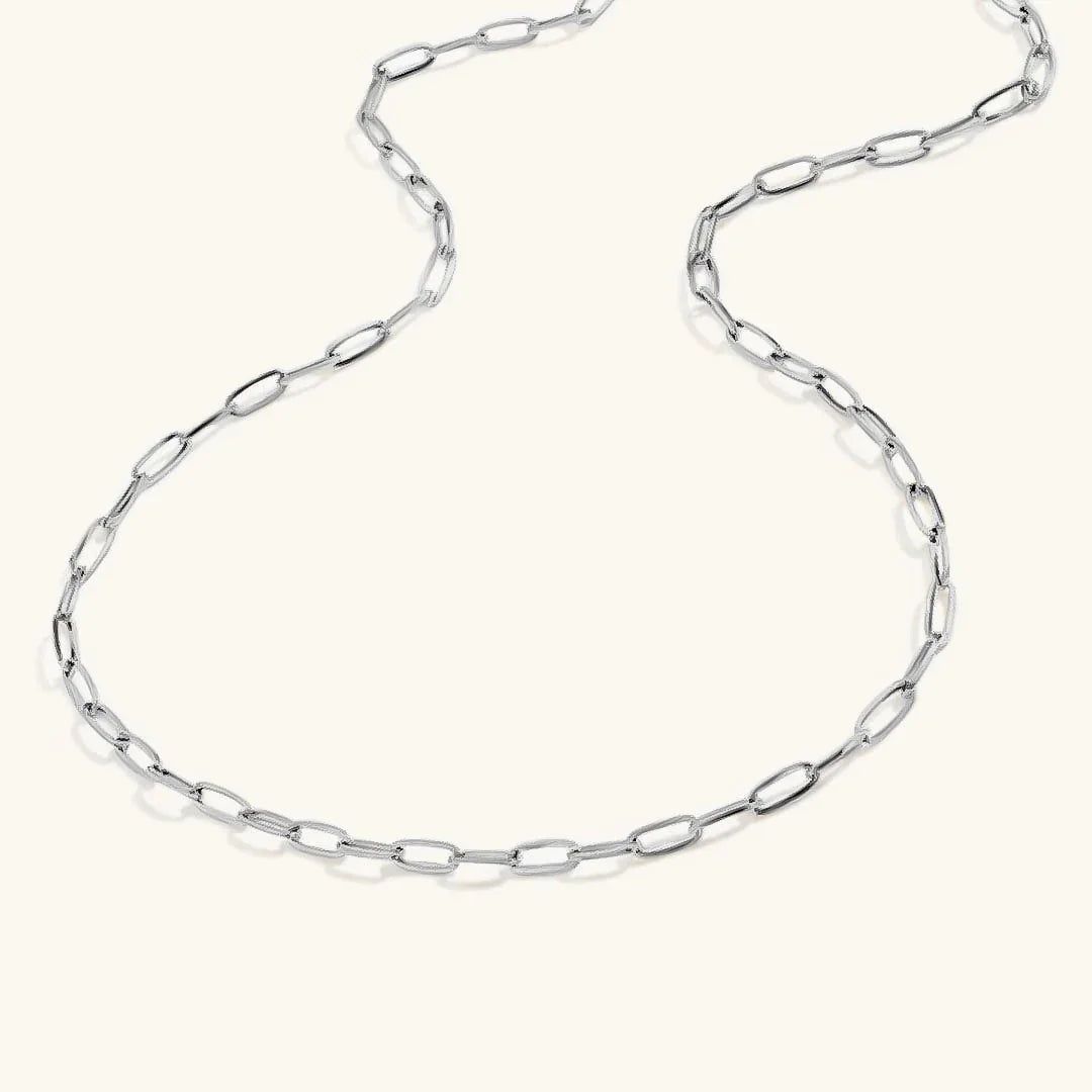 Gold-Plated Paperclip Chain Necklace for Women