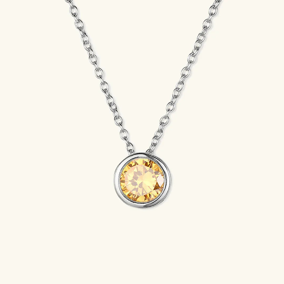 Gold-Plated Crystal Pendant Necklace Jewelry Set