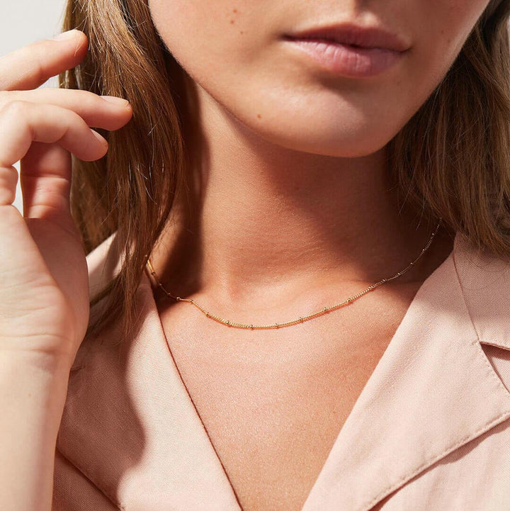 Gold-Tone Station Chain Necklace for Women