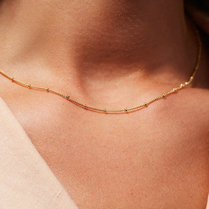 Gold-Tone Station Chain Necklace for Women