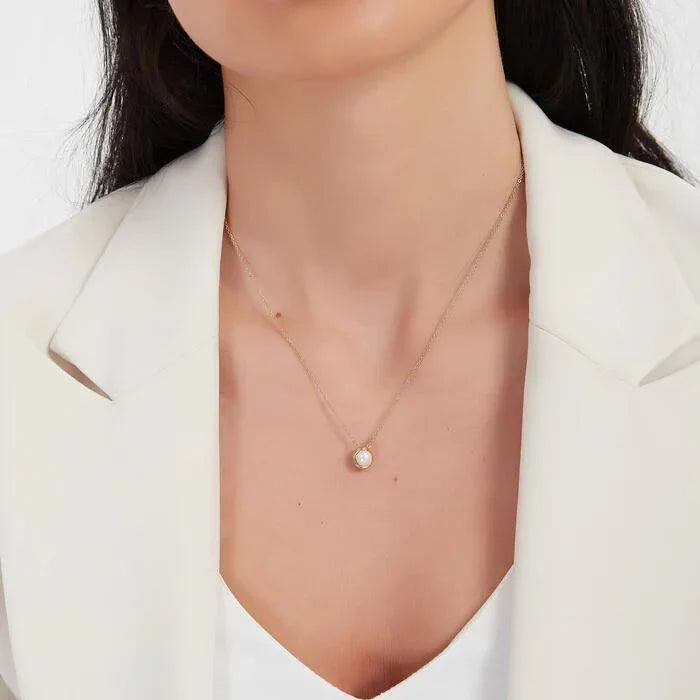 Gold-Plated Necklace with Freshwater Pearl Pendant