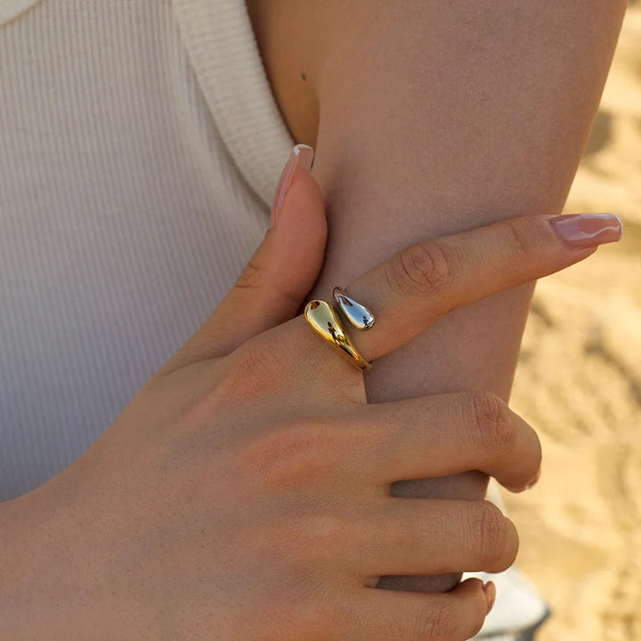 Gold-Plated Statement Adjustable Dome Ring for Women