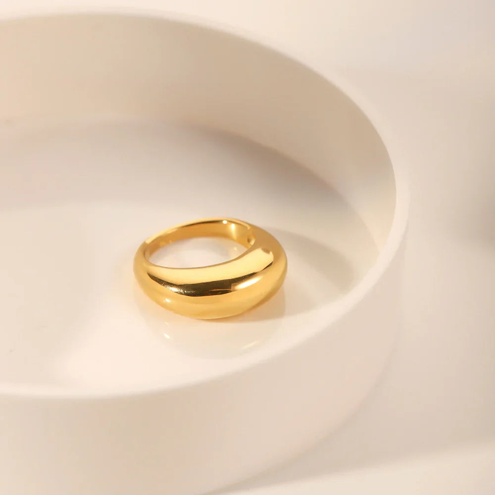 Classic Gold-Plated Band Ring for Women