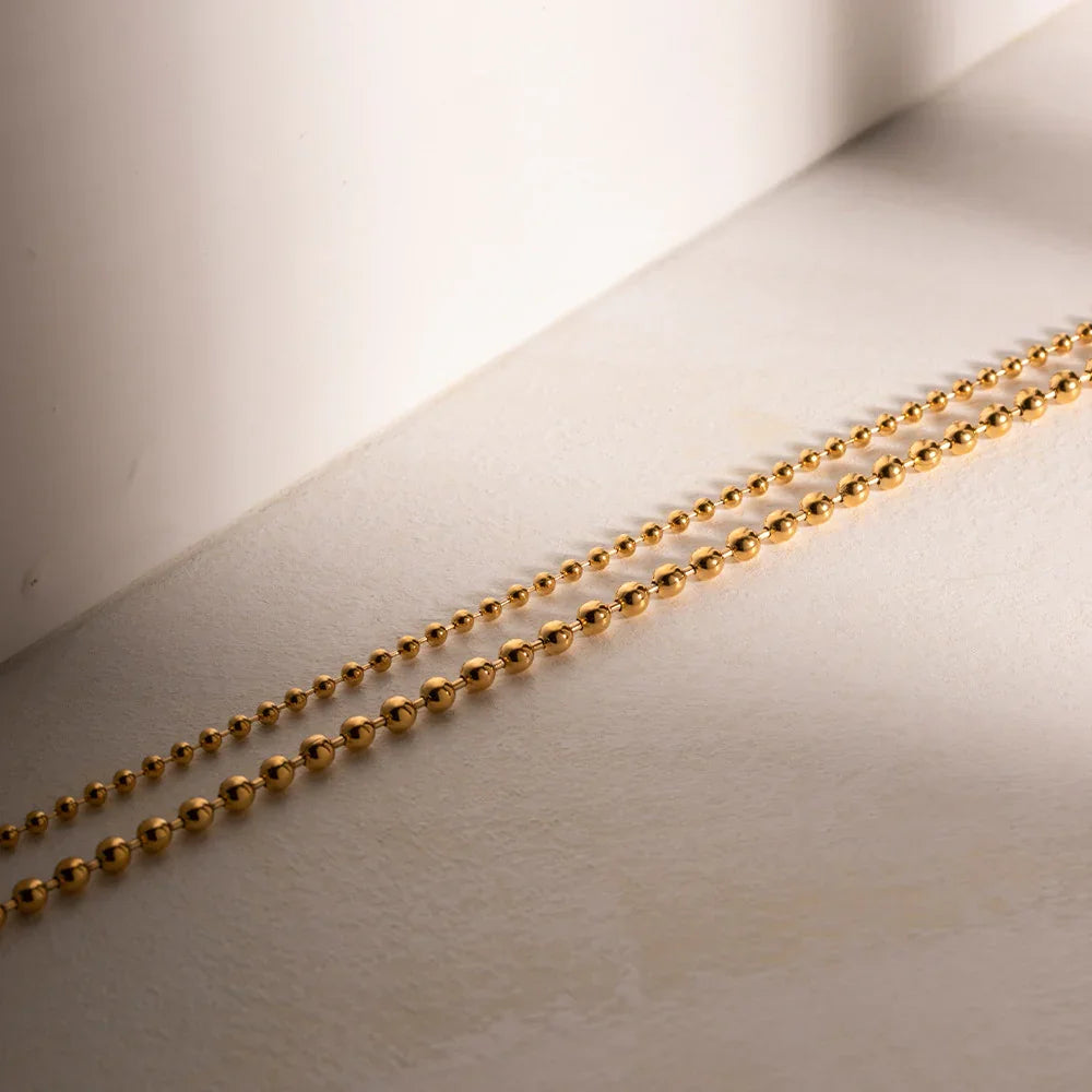 Gold-Plated Ball Chain Necklace