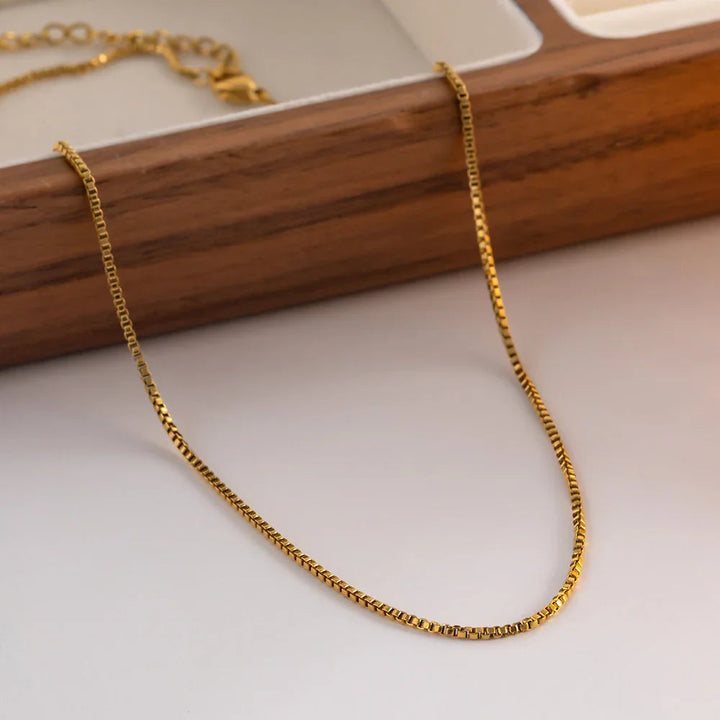 Gold-Tone Square Link Chain Necklace