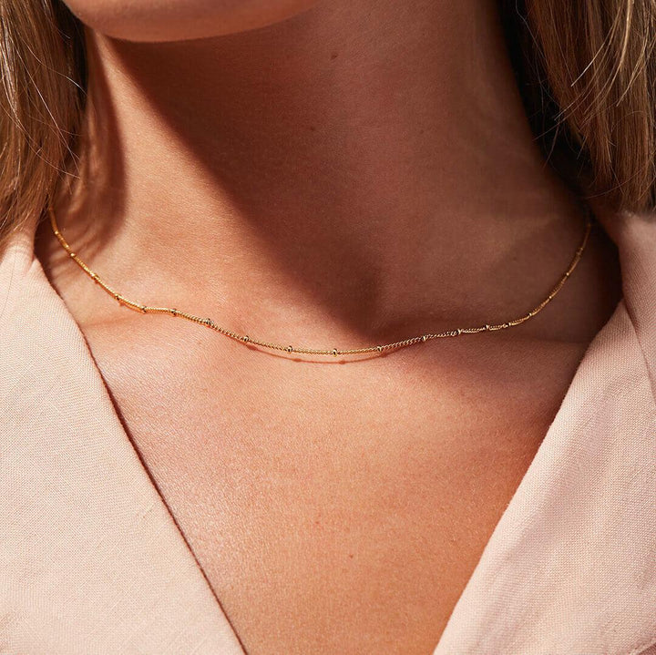 Gold-Tone Station Chain Necklace for Women