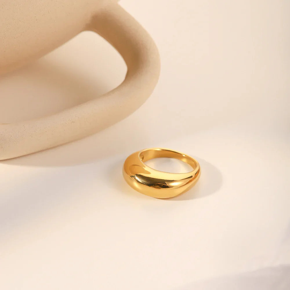 Classic Gold-Plated Band Ring for Women