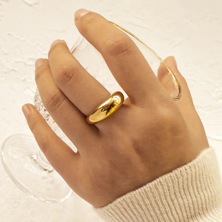 Classic Gold-Plated Band Ring for Women