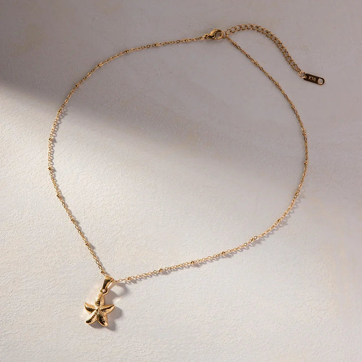 Gold-Plated Starfish Pendant Necklace for Women