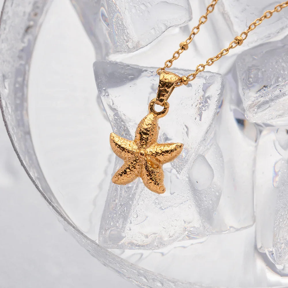 Gold-Tone Starfish Pendant Necklace
