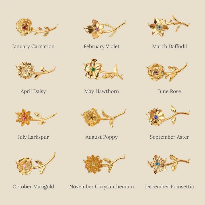 Gold Plated Cubic Zirconia Flower Pendant Necklace
