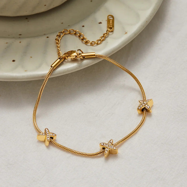 Gold Plated Cubic Zirconia Jewelry Set for Women