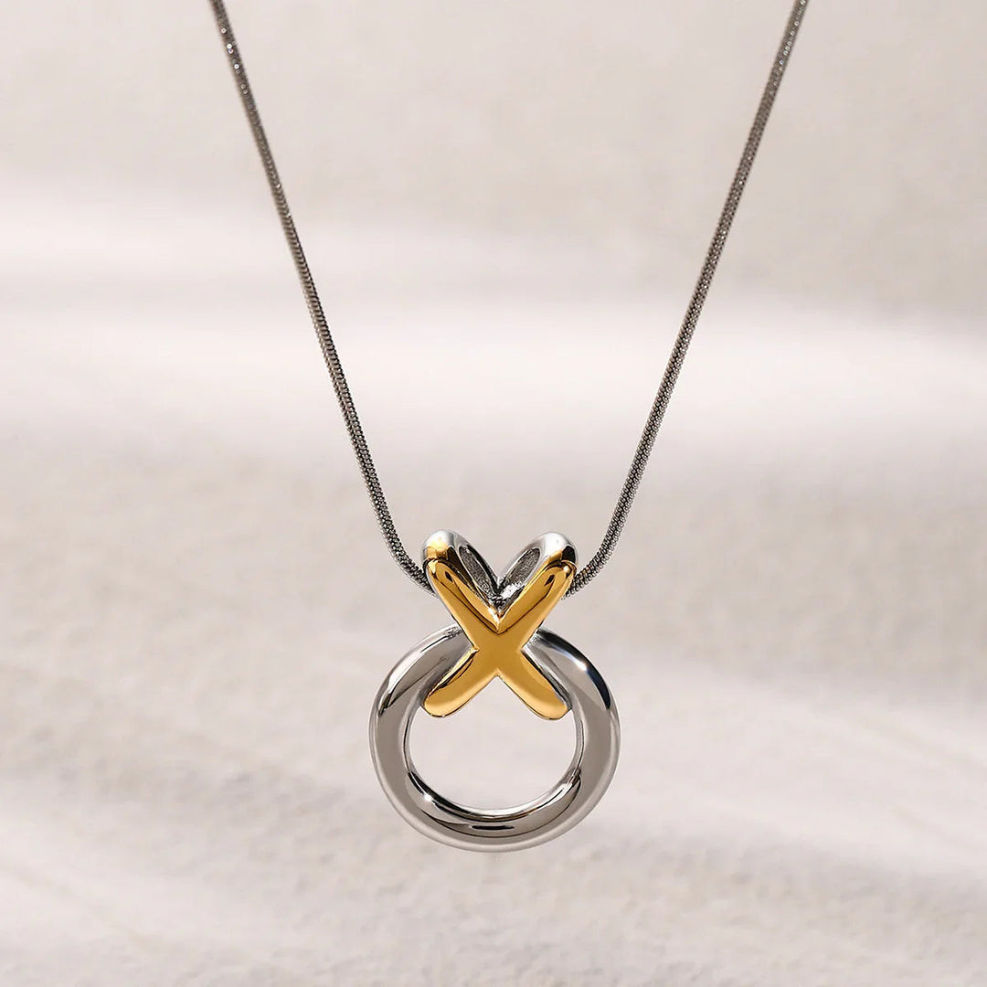 Gold-Plated &amp; Silver-Plated Knot Pendant Necklace