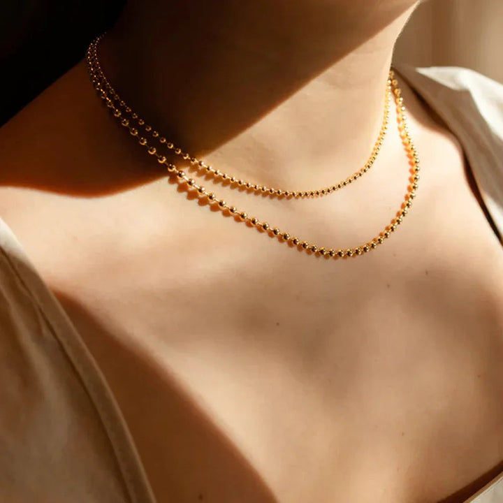 Gold-Plated Ball Chain Necklace