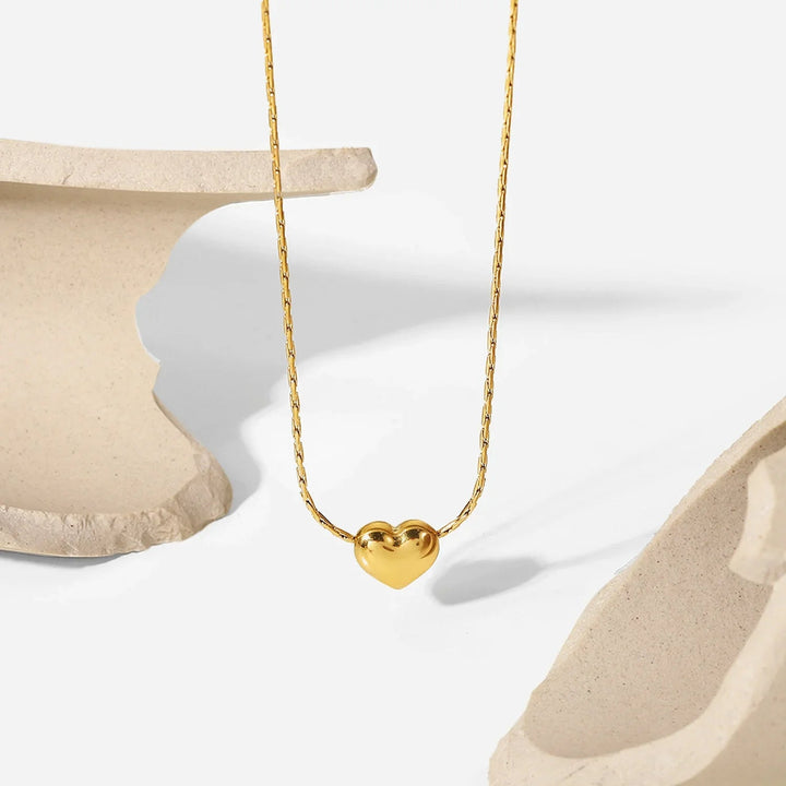 Gold-Plated Heart Pendant Necklace