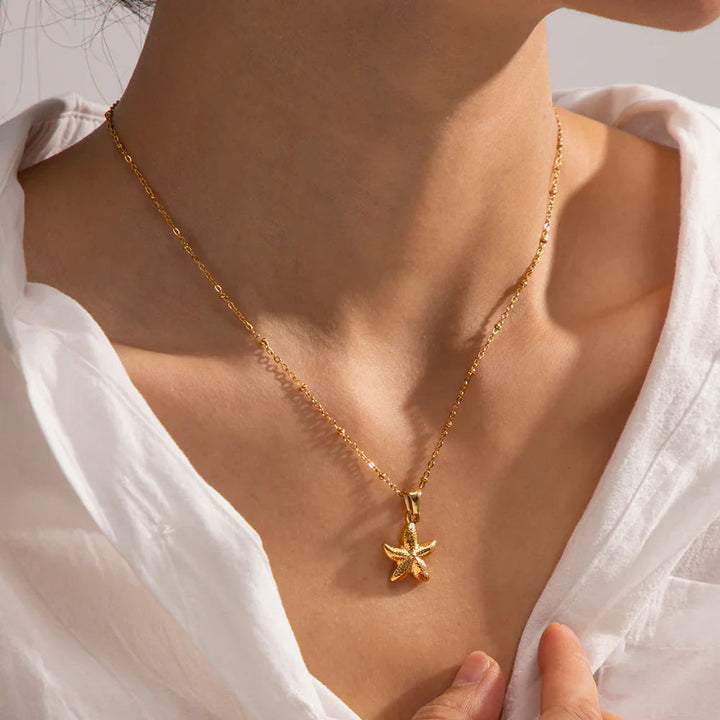 Gold-Tone Starfish Pendant Necklace