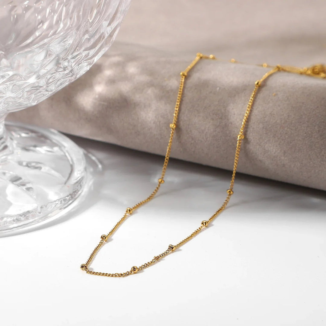 Gold-Tone Station Chain Necklace for Women