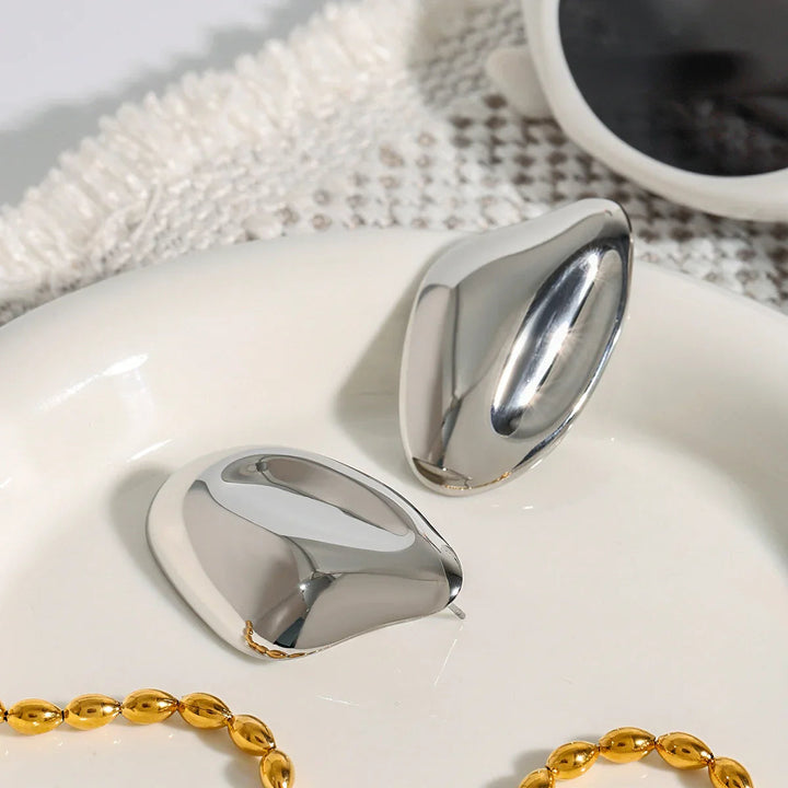 Gold-Plated Sculptural Earrings for Women