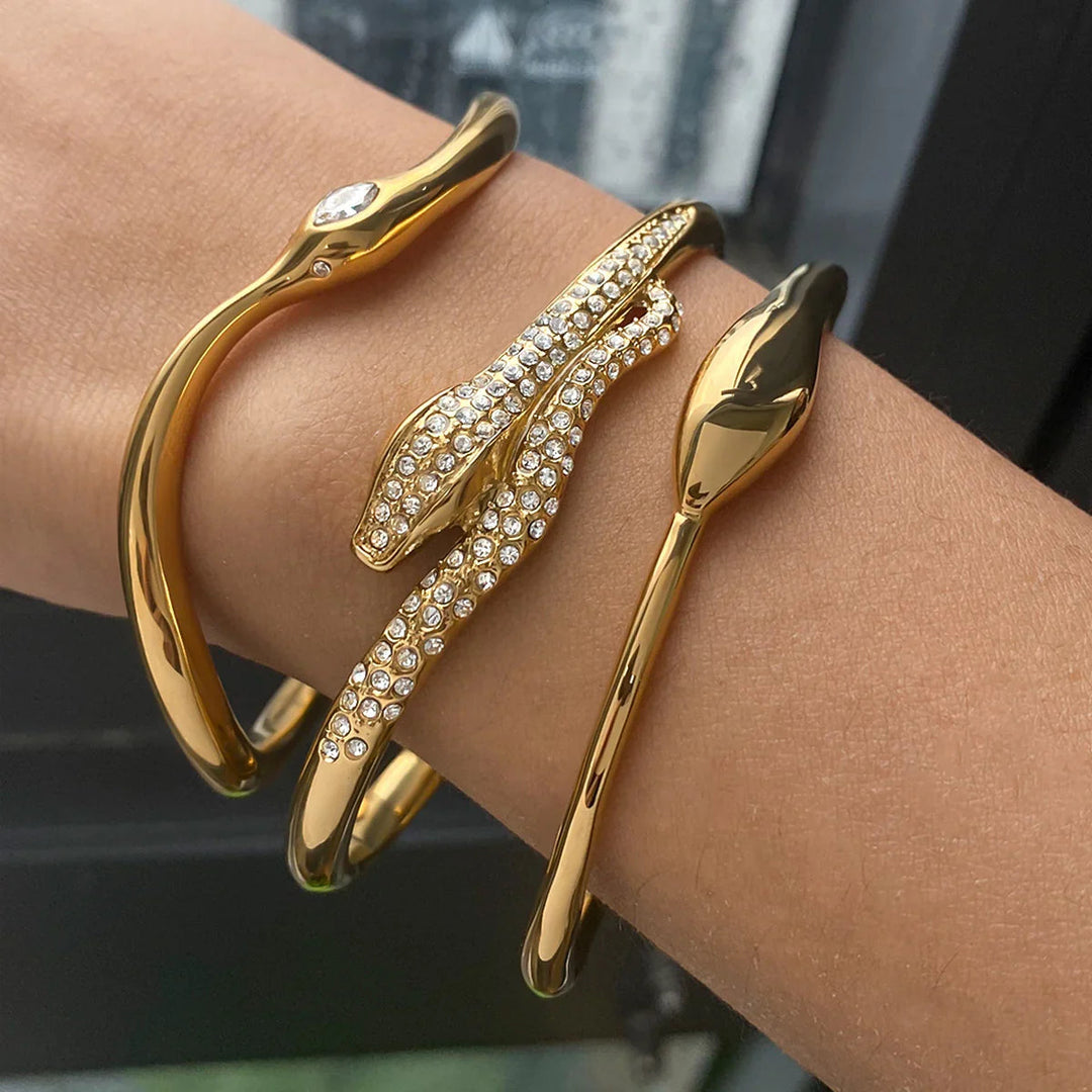 Gold-Plated Minimalist Bangle Bracelet for Women