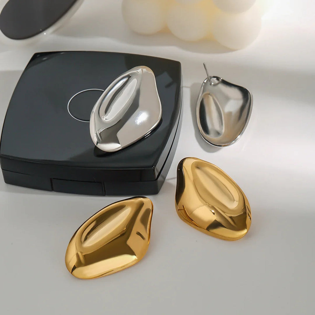 Gold-Plated Sculptural Earrings for Women