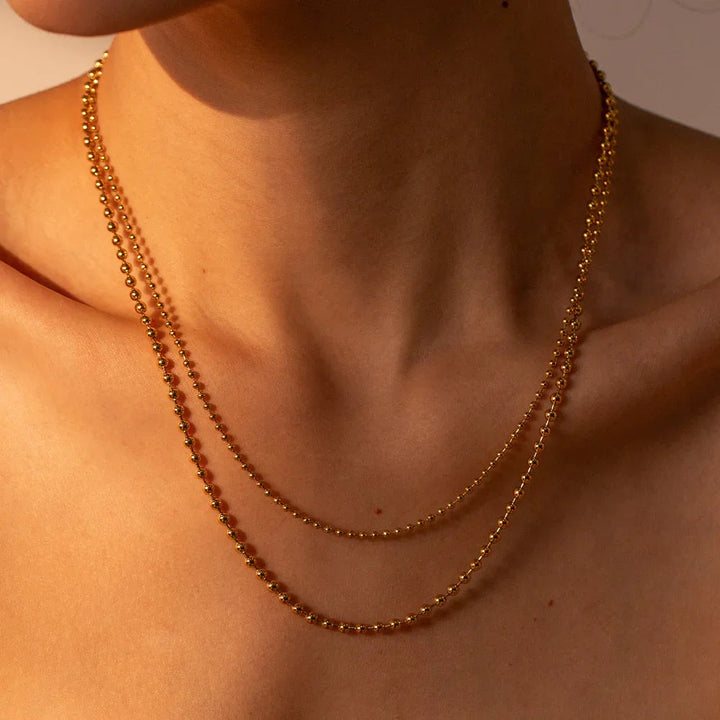 Gold-Plated Ball Chain Necklace