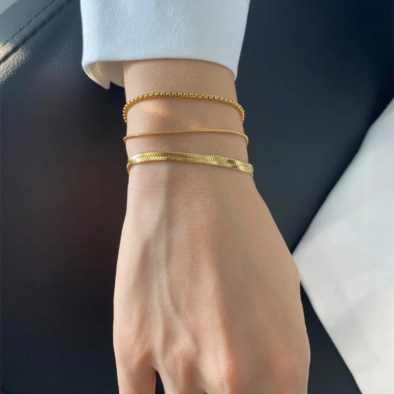 Gold-Plated Box Chain Bracelet