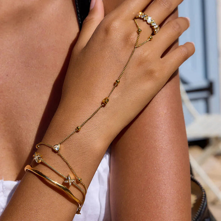 Gold Plated Stainless Steel Bangle Bracelet for Women
