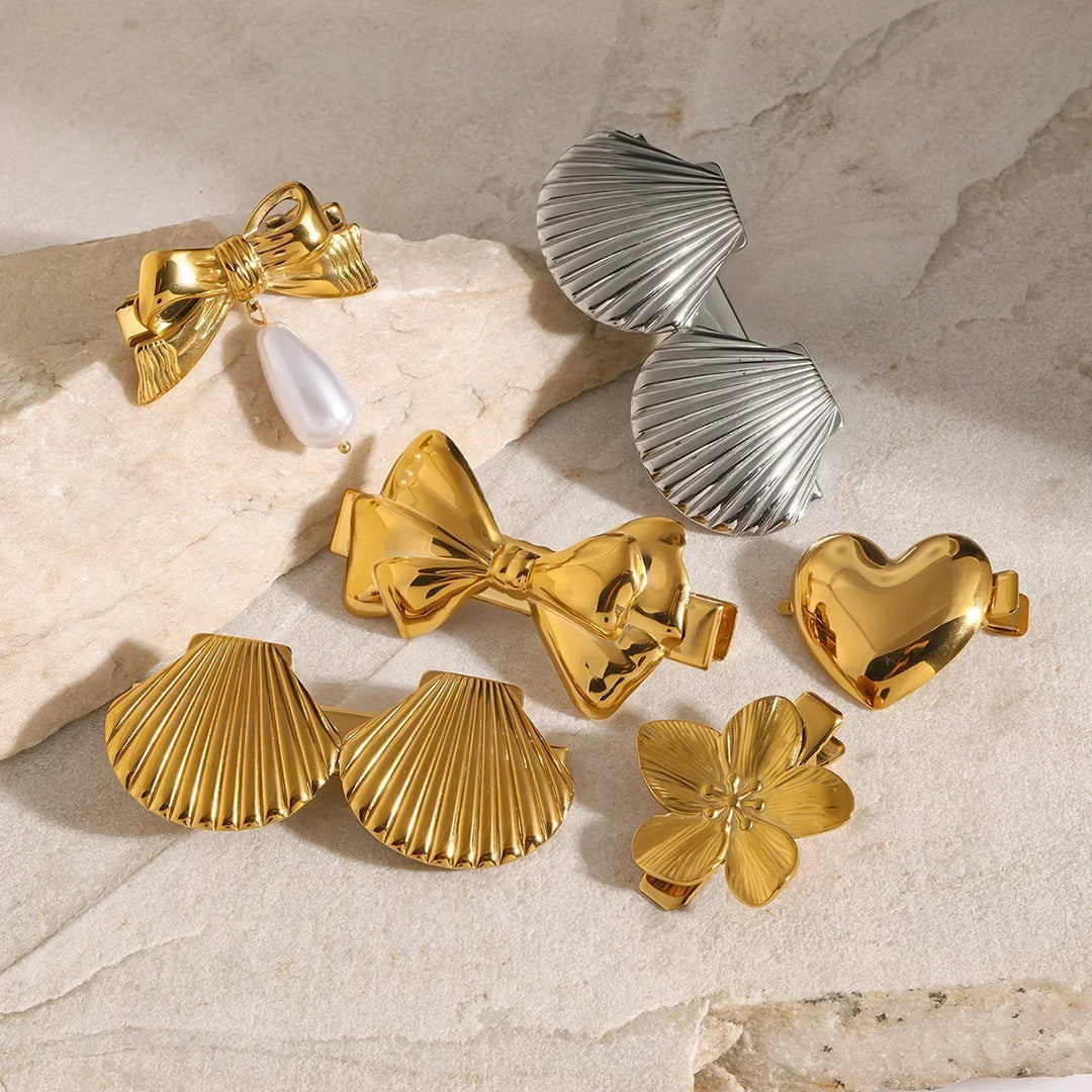Gold-Plated Bow Hair Clip