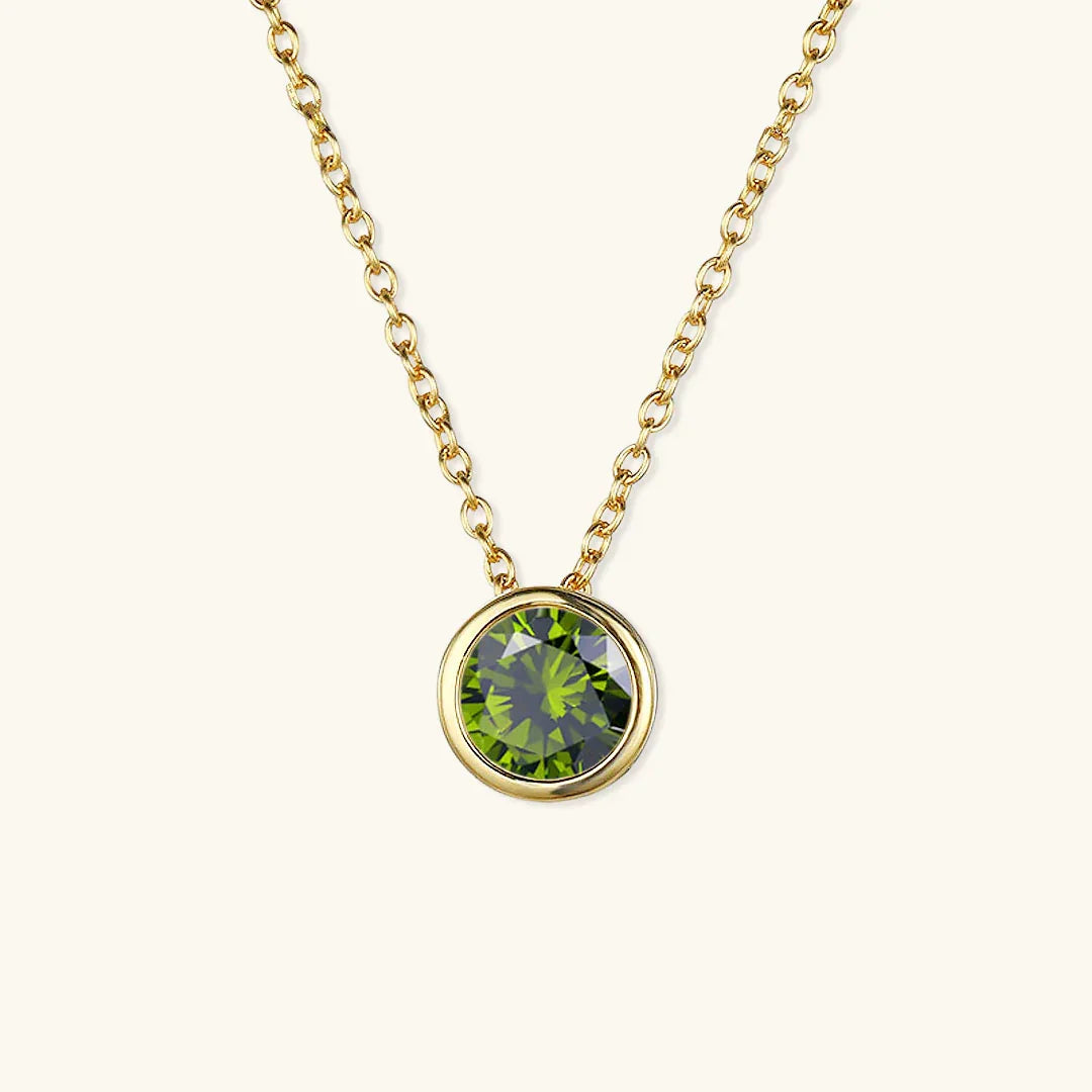 Gold-Plated Crystal Pendant Necklace Jewelry Set