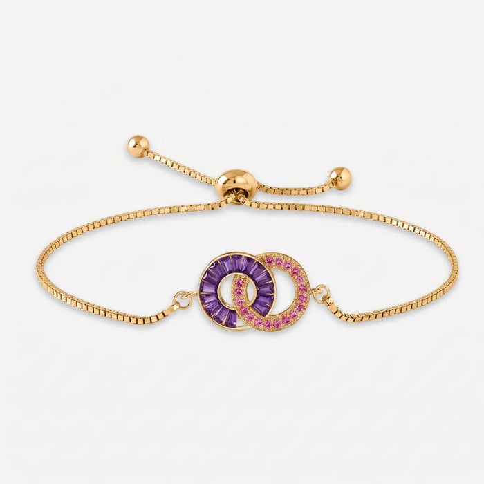 Adjustable Slider Bracelet with Interlocking Circles