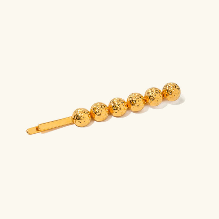 Hammered Bead Hair Pin with French Clip