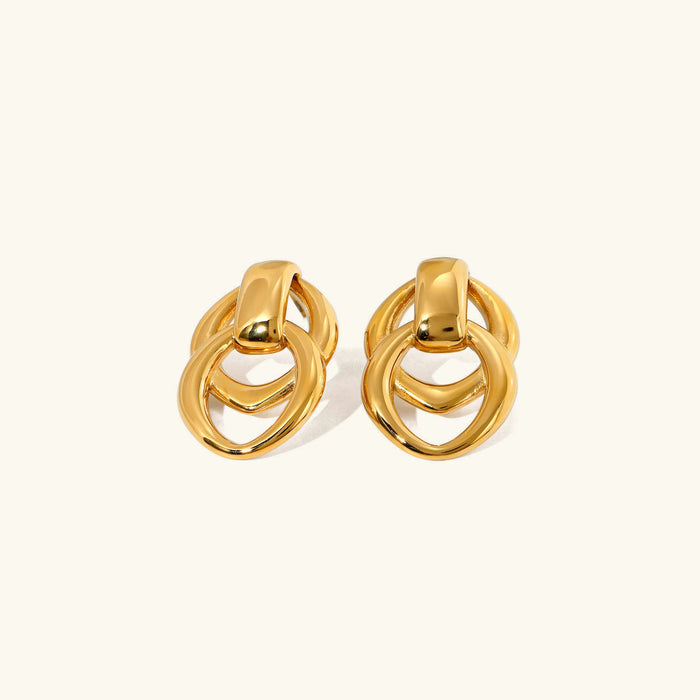 Women's Chain Link Hoop Earrings with Interlocking Loops