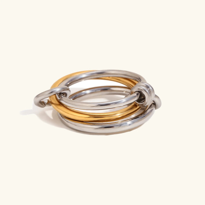 Two-Tone Stacking Ring Set in Gold and Silver