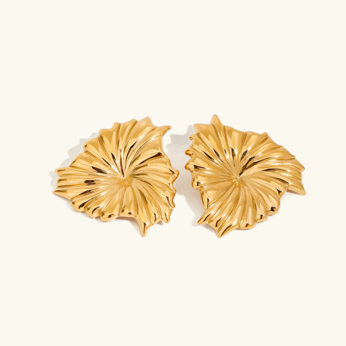 Rafaela Sculpted Petal Gold Earrings