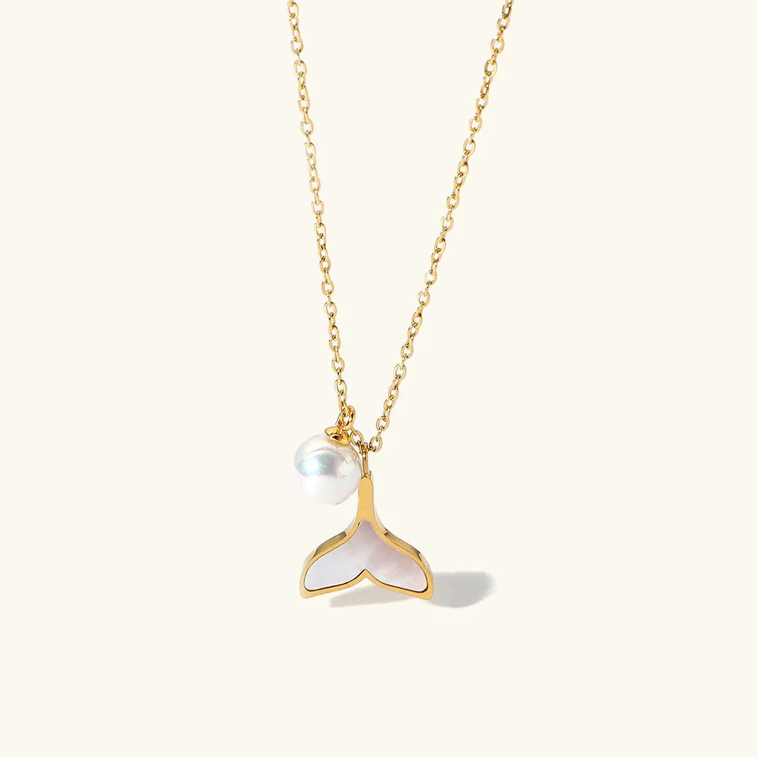 Gold-Plated Faux Pearl Pendant Necklace for Women