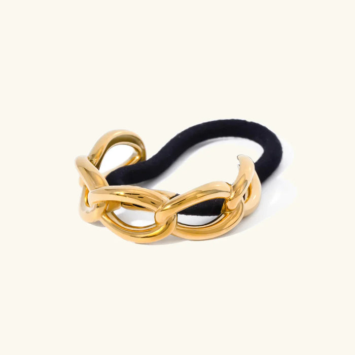 Chain Link Ponytail Cuff Hair Tie with Elastic Band