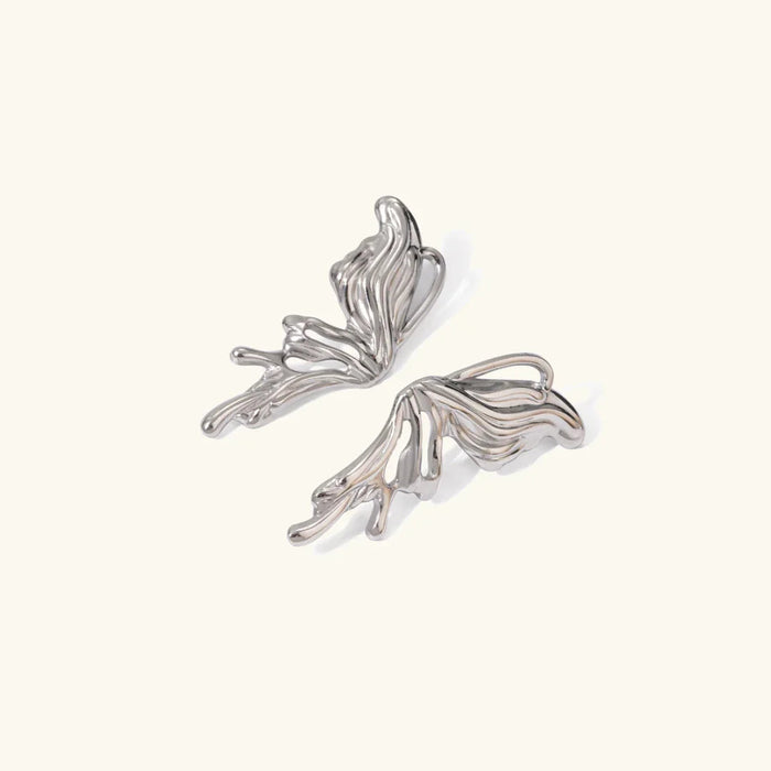 Butterfly Stud Earrings Stainless Steel Hypoallergenic