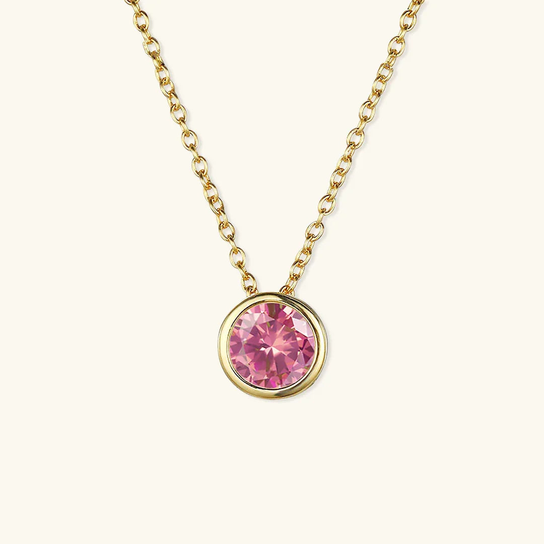 Gold-Plated Crystal Pendant Necklace Jewelry Set