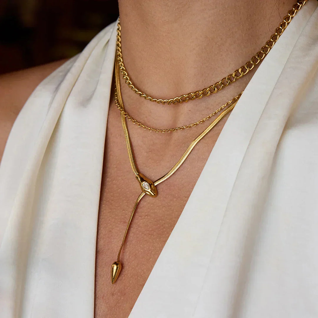 Gold Plated Stainless Steel Cuban Chain Necklace
