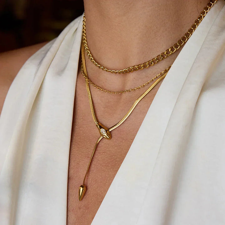 Gold Plated Stainless Steel Cuban Chain Necklace