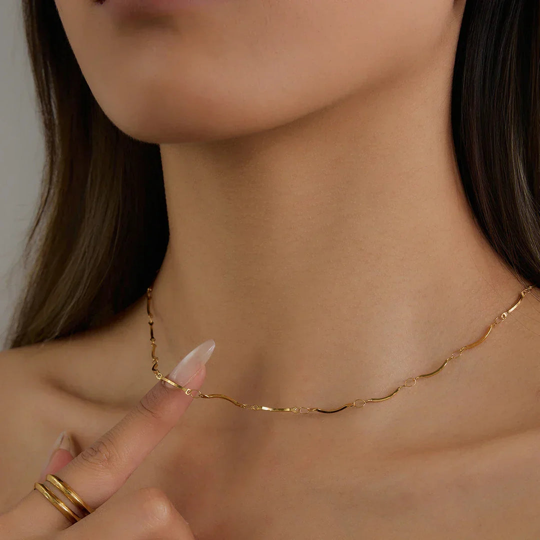 Gold Plated Chain Necklace Minimalist Women