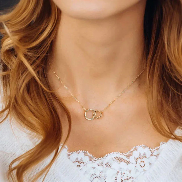 Gold-Tone Interlocking Hoop Pendant Necklace