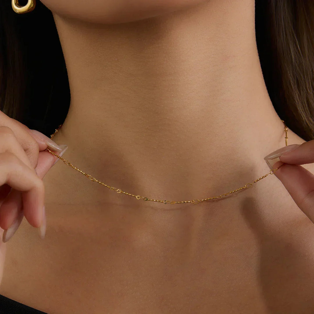 Gold Plated Chain Necklace Minimalist Women