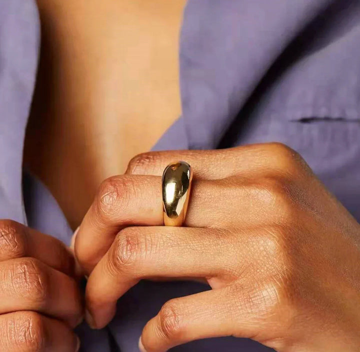 Classic Gold-Plated Band Ring for Women