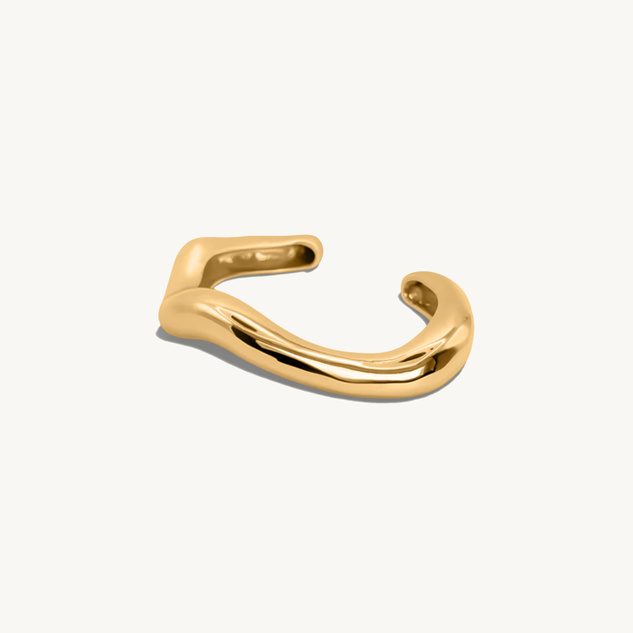 Women's Sculpted Open Cuff Bangle with Organic Shape