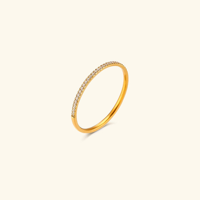 Women's Paved Stacking Ring with Diamond Simulants